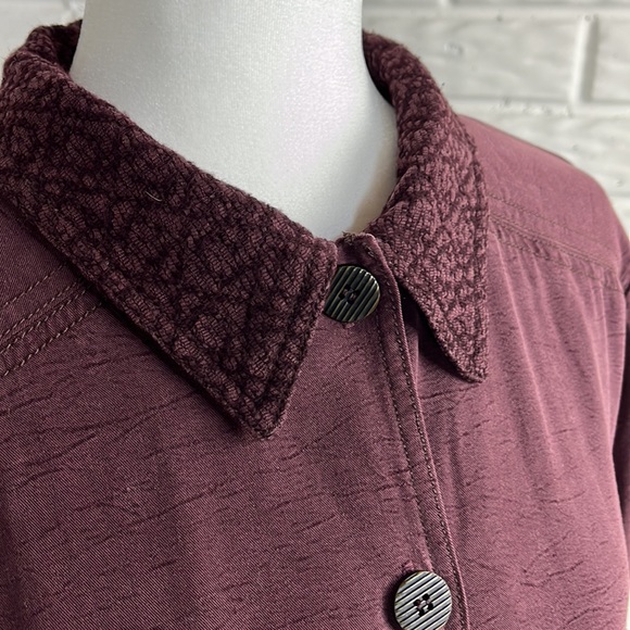 CYNTHIA MAX CASUAL COAT LIGHTWEIGHT RAYON PLUM COLORED SIZE XL - Picture 3 of 12